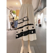 보니스팍스 변형 도트 프린트 면 플레어 스커트 (BB28SK070)
