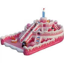 에어바운스 미끄럼틀 트램폴린 대형 야외 놀이터, 에어바운스 핑크 케이크성