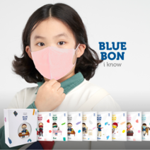 블루본 아이노우 컬러 소형 새부리형 마스크 8색상 10매입, 그레이