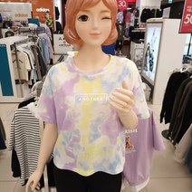[에꼴리에 틴톡] 22년 여름신상 반값 5부소매 크롭티! **50% 세일~ 빠른배송** 가성비 좋은 주니어 여아용 멋스럽고 시원하며 코디가 쉬운 4부 칼라 물나염 크롭티셔츠