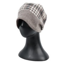 비토스 체크 울 비니 여성 고급모자 중년모자 엄마두건