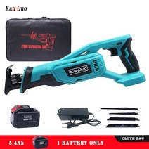 컷소 무선 충전 고출력 왕복 톱 전기 세이버 금속 목재 절단, 5.4AH battery 1C, 미국