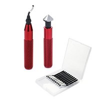qwork 버 제거기 수공구 금속 디버링 도구 10개의 추가 hss 디버링 블레이드 및 카운터싱크 핸드 리머가 있는 디버링 도구 플라스틱 목재 구리 및 강철용
