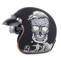 반모헬멧 여름헬멧 DOT 인증 레트로 오토바이 헬멧 카페 레이서 오픈 페이스 Casco 액세서리 남성용 모토, XL, Only Helmet 3