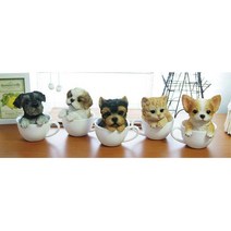 애견카페 진열선반 컵속강아지 모형 인형 디자인제품 소품선물, 요크셔테리어