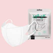 NIUFLY 새부리형 마스크 비말차단 3D 마스크 200매, 화이트, 10개입, 20개