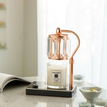 캔들백화점 롱스퀘어 엘사 캔들워머 로즈골드화이트 + 소이 캔들 280g 세트, 베이, 1세트