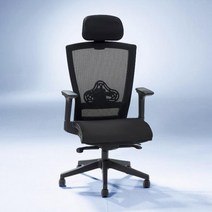 사무실의자 학생 책상 의자 메쉬 등받이 앞뒤 슬라이딩 좌판 높이조절 머리받침, 블랙