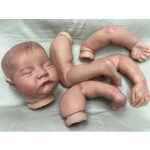 예쁜 Saskia 20 인치 Painted Bebe Reborn Kits 핸드 메이드 lifelike softbaby 미완성 DIY Doll With Hair, [01] LEVI Painted Hair