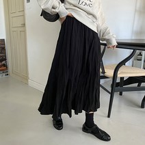 바잉몰 여성 꿈꾸는 밴딩 주름 롱 스커트