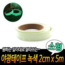 LUCK 야광테이프 녹색 소형 2CM X 5M 낚시야광 형광테이프 축광테이프