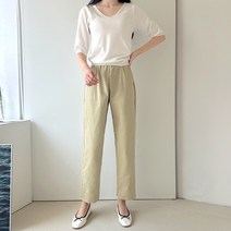 여자 피그먼트 배기바지 봄 슬렉스 여성 10부 팬츠 슬렉스 면바지 4컬러