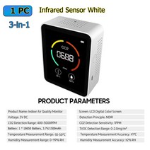 이산화탄소 경보기 co2 meter 5in1 formaldehyde hcho tvoc, 협력사, 3in1 w 적외선 센서