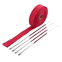 보온재테이프자동차 오토바이 배기 랩 파이프 헤더 단열 롤 테이프 5M, 01 Red