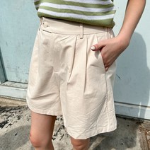 쉐얼유 여성 초이스 핀턱 밴딩 하프팬츠