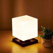 데스크탑 분위기 큐빅 램프 사각 큐브 침실 무드등, (우드) 15x15x19cm 디밍 모델 7W