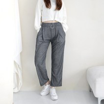 코디제이 여자 바지 원턱와이드팬츠 원턱 밴딩바지 데일리룩 오버핏 홈웨어 핀턱 체형보정