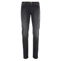 [키톤] 22FW UPNJSM J0292B 03 로고 탭 블랙 데님 팬츠