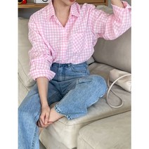 여자 봄 여름 데일리룩 칼라남방 고방체크 면셔츠 체크남방 캐쥬얼 대학생룩 휴가 여행룩 3040대 미시룩