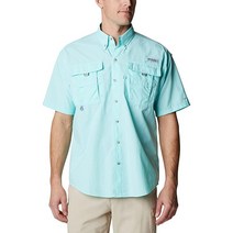 Columbia 컬럼비아 남성용 바하마 II UPF 30 반팔 PFG 피싱 셔츠 포실/리얼트리 엣지 L, Large, Gulf Stream/Realtree Edge