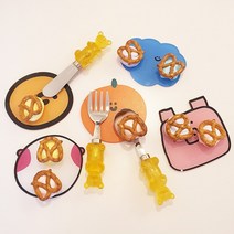 젤리곰 버터나이프 디저트포크 스푼 커트러리 세트, 커트러리세트