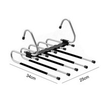 행거옷걸이 5 in 1 바지 선반 옷걸이 주최자 다기능 옷장 수납 StainlessSteel Magic Trouser Hanger, [04] with Non-slip cover