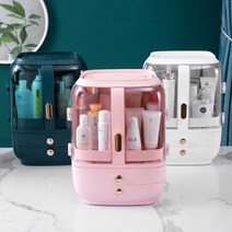 다퍼남 비유크 아크릴 ABS 반자동 대용량 화장품정리대 주얼리보관함 DPN-BUYUK, 화이트