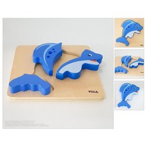 돌고래 원목퍼즐 돌아기 모양맞추기 두돌 18개월 만2세 3세 입체 선물