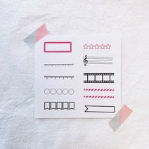 [스탬프마마] 마스킹 씰 스탬프 (디자인 종류 선택), 만년스탬프(청보라), 넓은줄자(Wide Ruler)