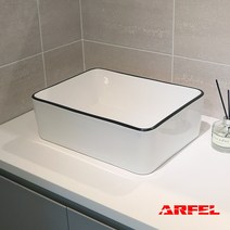ARFEL 아르펠 도기 사각 블랙테두리 탑볼세면기 H-263B, 블랙263B-c33, 멍폽업+I트랩