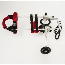 강아지 휠체어 보행기 노견 애견 애완 재활 4륜, 맞춤 사이즈 XXS 패션 레드