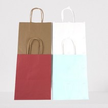 종이가방 종이쇼핑백 무지 크라프트 선물 도시락종이백 마트 선물쇼핑백 1매, 화이트