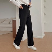 바잉몰 여성 [일반/기모/기장추가~2XL] 한겨울 투버튼 일자핏 슬랙스