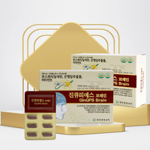 진큐피에스 브레인 6개월분 기억력향상 인지기능개선 두뇌영양제 포스파티딜세린 은행잎추출물 피브로인추출물 뇌영양제