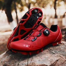 TABOLU 로드바이크 MTB 입문용 클릿슈즈 평페달슈즈 자전거신발, 37, 레드(MTB클릿)