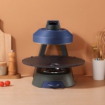 전기그릴 생선구이 양면그릴 전기 베이킹 팬 자동 회전 무연 LCD 스크린 정밀 온도 제어 이중 배기, CN