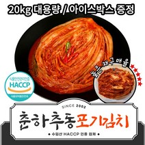 l 품담식품관 l 춘하추동김치 수입산 대용량 아이스박스증정, 아이스박스 x 포기김치, 1박스, 20kg