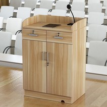 강연대 교탁 강의대 단상 연설대 아크릴 사회대 데스크 카운터 교수대 교단 사회자, N 라이트 월넛 컬러 벨트 도어 80x50x100 (1