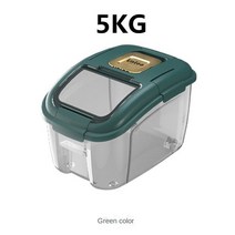 강아지옷장 5KG 주방 컨테이너 버킷 곤충 방지 모이스처 쌀 상자 곡물 봉인 된 항아리 홈 스토리지 애완 동, 02 10L green