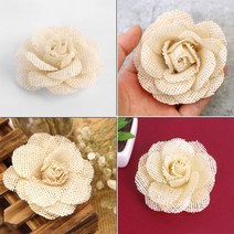 데코용 인테리어소품 패션소품 린넨 장미꽃 1p 베이지 의류부자재/의류소품/옷장식/선물장식