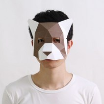 반 쉬운종이접기 페이퍼 토이 크래프트 도안 수업 종이인형 2평 방꾸미기 벽인테리어, 반얼굴 레서팬더