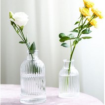 유리화병 대형 인테리어 스트라이프 고급풍 줄무늬 미니 투명 원형 유리 꽃병, 유리화병_100ml(소형)