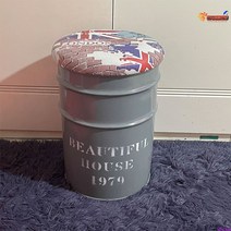 인테리어 의자 업소용 철재의자 드럼통의자 빈티지의자 소파 디자인 카페 당구장의자 사무실 헬스장, 캐주얼그레이높이45폭30cm