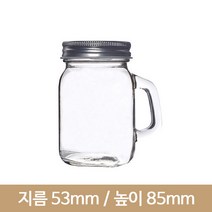 유리병 미니 손잡이 사각 110ml, 블랙, 1개