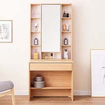 호두데코 지엔 LPM 800 전신거울 콘솔형 화장대 세트(수납거울장)_콘솔형, 네추럴+화이트