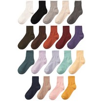 발소리 여성 하프 커버 골지무지 양말 10켤레세트 19컬러