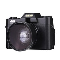 48MP 디지털 카메라 4K UHD 브이로그용 캠코더 3.0 인치 180 플립 스크린 셀파일 웹캠 유튜브 와이드 앵글 매크로 렌즈, With Wide angle lens_16G, 16G