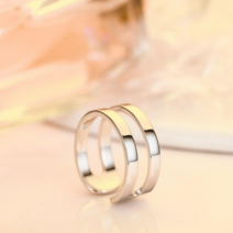 SR04 silver 두줄 레이어드 반지 은반지