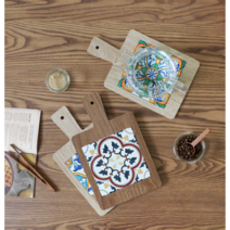 폴란드풍 타일 냄비 받침 돌답례품 4type, 라운드