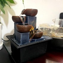 분수 가습기 실내 빗소리 천연 우산 집들이선물 미니 풍수 물 분수 실내 폭포 미니멀리스트 홈 인테리어 흐, 03 C_01 US Plug